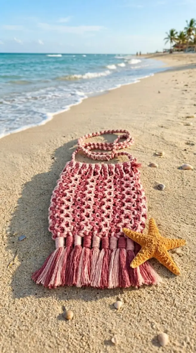 Bolso de macramé para la playa